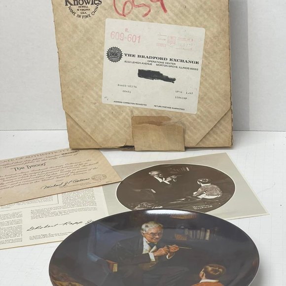 Norman Rockwell , The Tycoon, Knowles Collector Plate with Box and Certificate - Picture 7 of 9